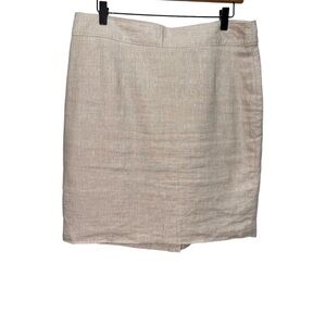 Banana Republic Tan Linen Pencil Skirt Size 12 100% Linen